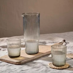 Nkuku Fali Glass Jug - Smoke