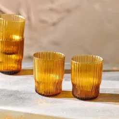 Nkuku Tableware Fali Tumbler - Amber (Set Of 4)