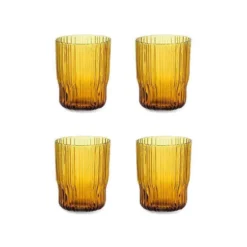 Nkuku Tableware Fali Tumbler - Amber (Set Of 4) 7 Nkuku Tableware Fali Tumbler - Amber (Set Of 4)