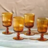 Nkuku Tableware Fali Wine Glass - Amber (Set Of 4) 1 Nkuku Tableware Fali Wine Glass - Amber (Set Of 4)