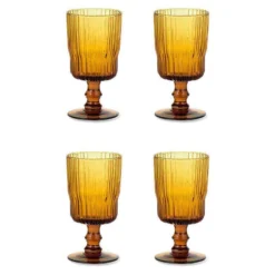 Nkuku Tableware Fali Wine Glass - Amber (Set Of 4)