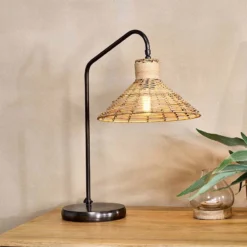Nkuku New Arrivals Hathwa Rattan Desk Lamp