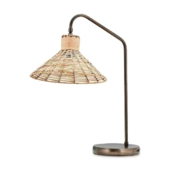 Nkuku New Arrivals Hathwa Rattan Desk Lamp