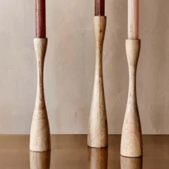 Nkuku Home Accessories Himba Mango Wood Candlestick