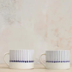 Nkuku Iba Large Ceramic Mug - Indigo (Set Of 2) Tableware