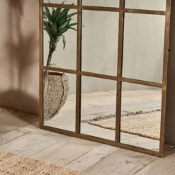 Nkuku Home Accessories Imoma Iron Full Length Arch Mirror - Brass