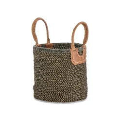 Nkuku Soft Furnishings Indra Coil Basket - Charcoal