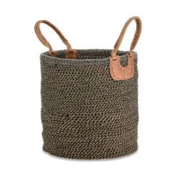 Nkuku Soft Furnishings Indra Coil Basket - Charcoal