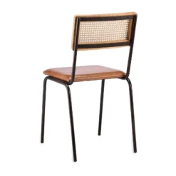 Nkuku Kitchen & Dining Room Iswa Leather & Rattan Dining Chair