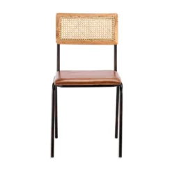 Nkuku Kitchen & Dining Room Iswa Leather & Rattan Dining Chair
