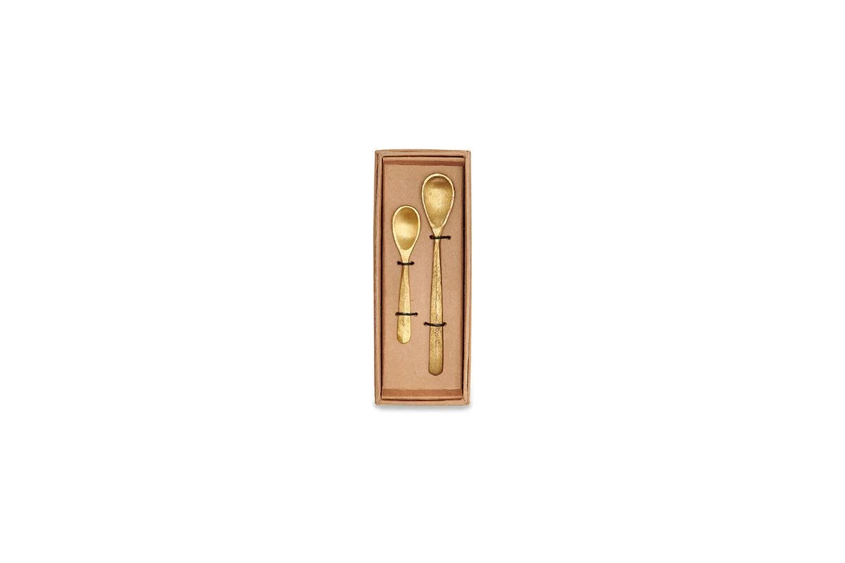 Nkuku Jahi Spoon Gift Set - Brushed Gold (Set Of 2) Tableware 6 Nkuku Jahi Spoon Gift Set - Brushed Gold (Set Of 2) Tableware