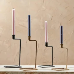 Nkuku Home Accessories Janya Candlestick - Antique Black