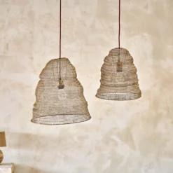 Nkuku Jatani Brass Wire Lampshade - Antique Brass Large