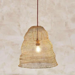 Nkuku Jatani Brass Wire Lampshade - Antique Brass Large