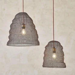 Nkuku Jatani Rust Wire Lampshade - Small Oval