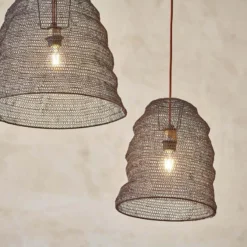 Nkuku Jatani Rust Wire Lampshade - Small Oval