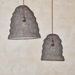 Nkuku Jatani Rust Wire Lampshade - Small Oval