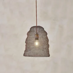 Nkuku Jatani Rust Wire Lampshade - Small Oval