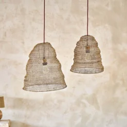 Nkuku Jatani Brass Wire Lampshade - Small Oval