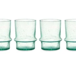 Nkuku New Arrivals Kaneti Bubble Tumbler - Aqua - Small (Set Of 4)