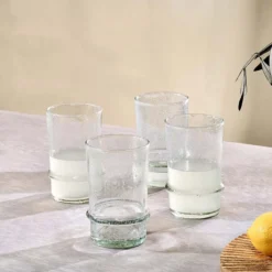 Nkuku New Arrivals Kaneti Bubble Tumbler - Clear - Large (Set Of 4)