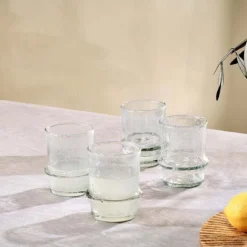 Nkuku New Arrivals Kaneti Bubble Tumbler - Clear - Small (Set Of 4)