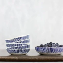 Nkuku Karuma Ceramic Cereal Bowl - Blue & White Tableware