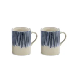 Nkuku Karuma Ceramic Large Mug - Blue & White (Set Of 2) Tableware