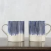 Nkuku Karuma Ceramic Large Mug - Blue & White (Set Of 2) Tableware