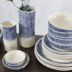 Nkuku Karuma Ceramic Plate - Blue & White