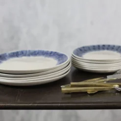 Nkuku Karuma Ceramic Plate - Blue & White