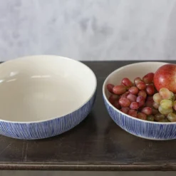 Nkuku Tableware Karuma Ceramic Serving Bowl - Blue & White