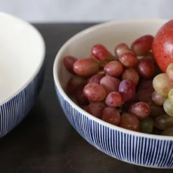 Nkuku Tableware Karuma Ceramic Serving Bowl - Blue & White