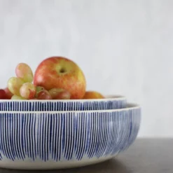 Nkuku Tableware Karuma Ceramic Serving Bowl - Blue & White