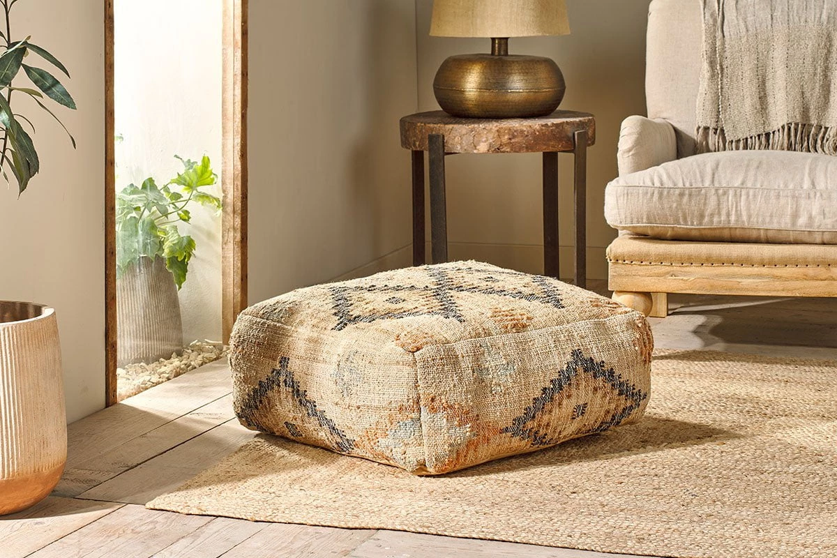 Nkuku Kesu Kilim Pouf - Large New Arrivals 3 Nkuku Kesu Kilim Pouf - Large New Arrivals