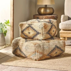 Nkuku Kesu Kilim Pouf - Large New Arrivals