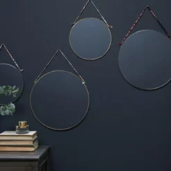 Nkuku Kiko Round Mirror - Brass