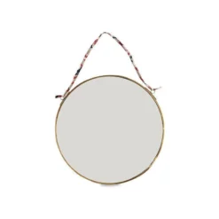 Nkuku Kiko Round Mirror - Brass