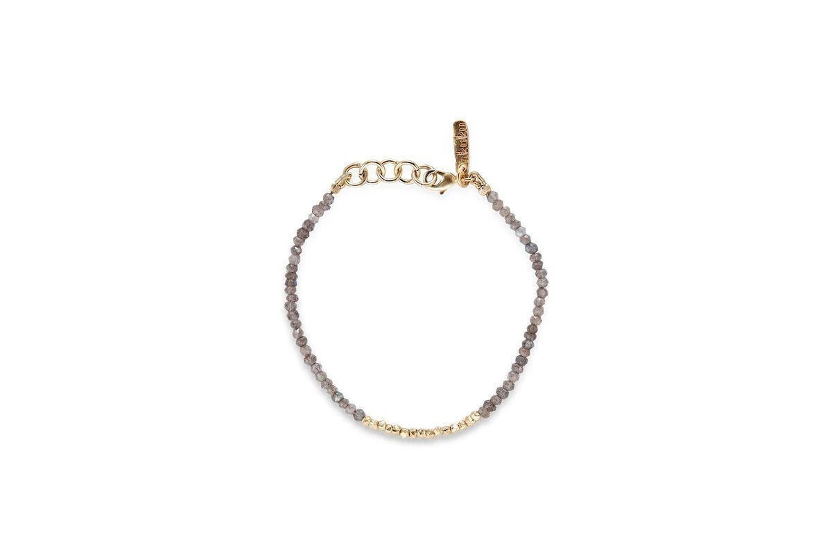 Nkuku Kitara Bead Bracelet - Grey & Gold 5 Nkuku Kitara Bead Bracelet - Grey & Gold