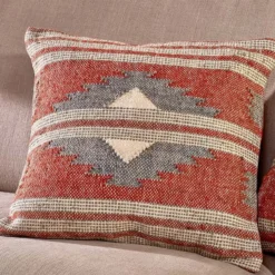 Nkuku New Arrivals Kutha Kilim Cushion Cover - Rust