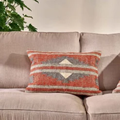 Nkuku New Arrivals Kutha Kilim Cushion Cover - Rust