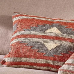 Nkuku New Arrivals Kutha Kilim Cushion Cover - Rust