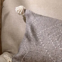 Nkuku Soft Furnishings Lamandi Recycled Cushion Cover - Grey