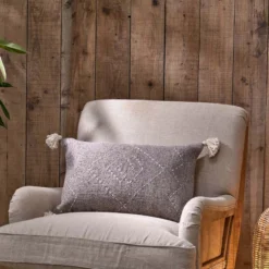 Nkuku Soft Furnishings Lamandi Recycled Cushion Cover - Grey