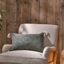 Nkuku Soft Furnishings Lamandi Recycled Cushion Cover - Moss