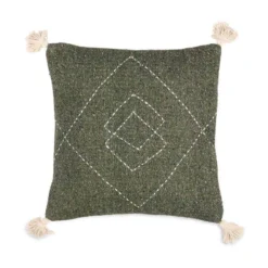 Nkuku Soft Furnishings Lamandi Recycled Cushion Cover - Moss