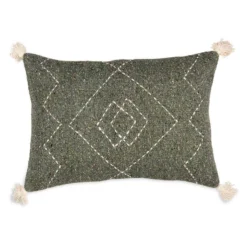 Nkuku Soft Furnishings Lamandi Recycled Cushion Cover - Moss