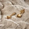 Nkuku Leaf Small Spoon Gift Set - Antique Brass (Set Of 2)