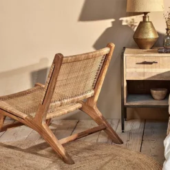 Nkuku Madrisana Acacia & Rattan Woven Chair