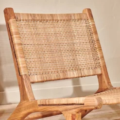 Nkuku Madrisana Acacia & Rattan Woven Chair